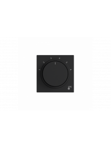 Cover plate with legend Characters 1 ... 6 for Thermostat Turn button black matt - Busch-art linear