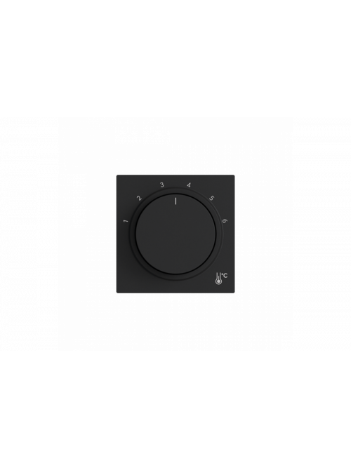 Cover plate with legend Characters 1 ... 6 for Thermostat Turn button black matt - Busch-art linear