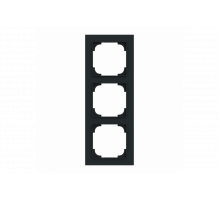 Cover frame 3gang black matt - Busch-art linear