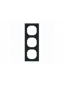 Cover frame 3gang black matt - Busch-art linear