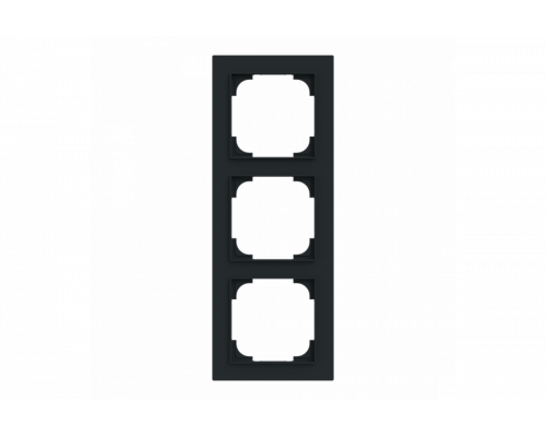 Cover frame 3gang black matt - Busch-art linear