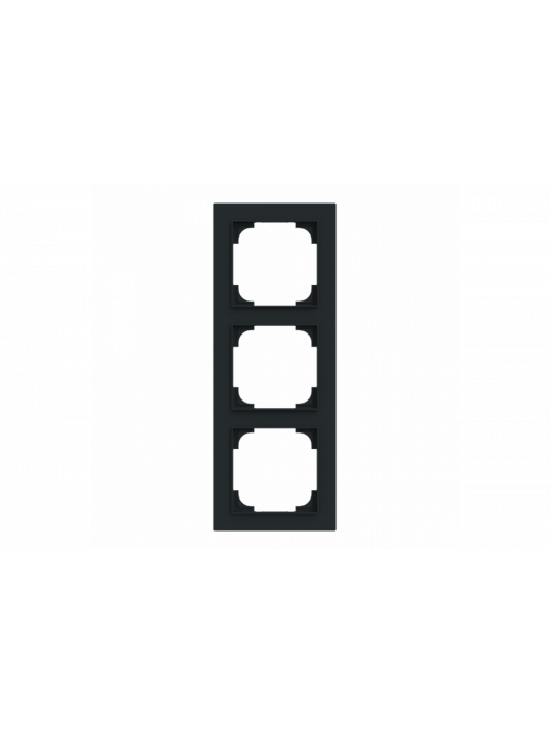 Cover frame 3gang black matt - Busch-art linear