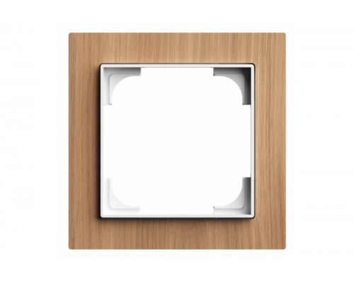 Cover frame 1gang wood oak - Busch-art linear