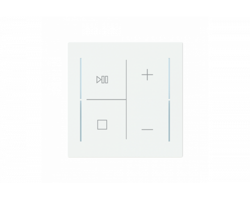 Busch-Jaeger – LFMW/A.4.70.11-44M Cover plate with legend with Symbols "music control" studio white matt - Busch-art linear