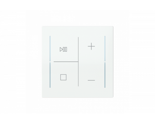 Busch-Jaeger – LFMW/A.4.70.11-44G Cover plate with legend with Symbols "music control" studio white - Busch-art linear