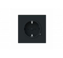 Socket insert Without imprint Safety Shutter Protective contact (SCHUKO) withControl light; LED /Green black matt  - Busch-art linear