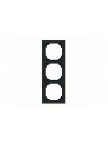 Cover frame with decor ring 3gang black matt / gold - Busch-art linear