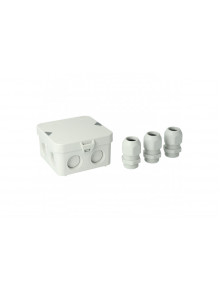 Junction box AK1-IP65, grey, with 3 cable glands M25