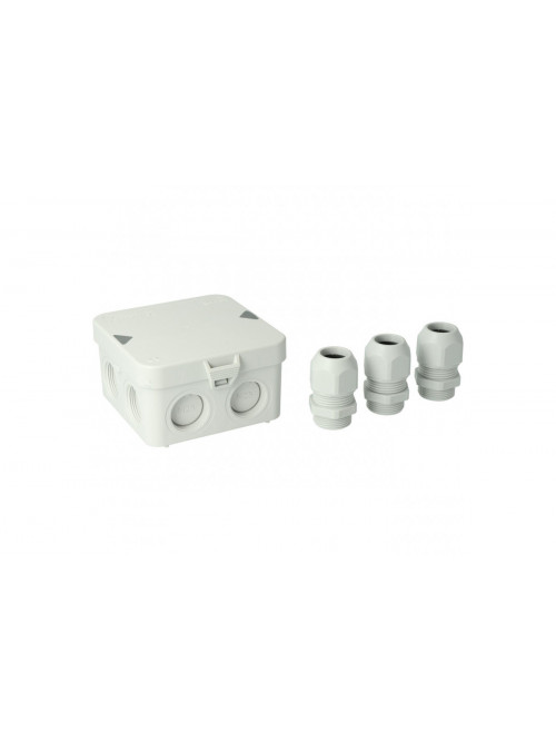 Junction box AK1-IP65, grey, with 3 cable glands M25