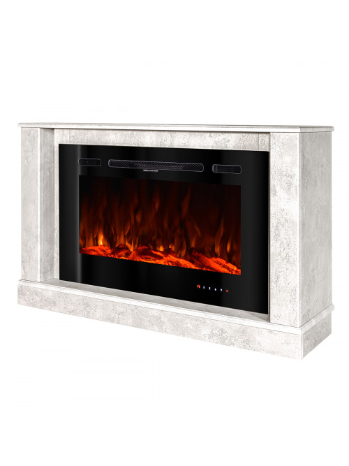 Каминокомплект Bernard mini lux & Adeli, 725x1215x300 мм, 1500W, 3 цвета пламени, 5 режимов интенсивности пламени, Дрова и кристаллы