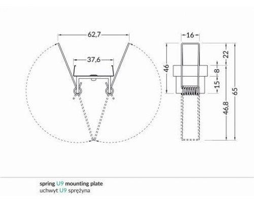 Element prindere profil LED Vario 30-06/30-07 placa gips-carton set 2 buc