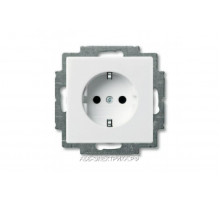 Розетка с/з (безвинтовой зажим), цвет Белый, ABB Basic 55