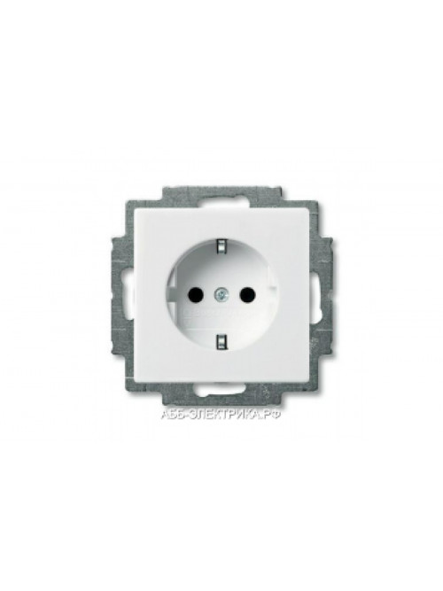 Розетка с/з (безвинтовой зажим), цвет Белый, ABB Basic 55