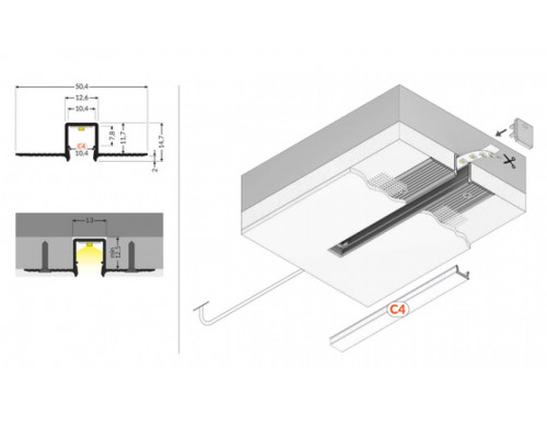 profil LED HIDE10 C4 4050 anod.
