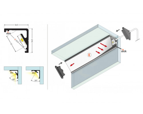 профиль LED CABI12 E 2000 анодированный