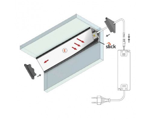 Profil LED de colț CABI 12, aluminiu anodizat, lungime 2m