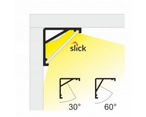 Profil LED de colț CABI 12, aluminiu anodizat, lungime 2m