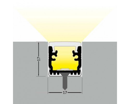 Profil LED de pardoseală FLOOR12, aluminiu anodizat, lungime 2m