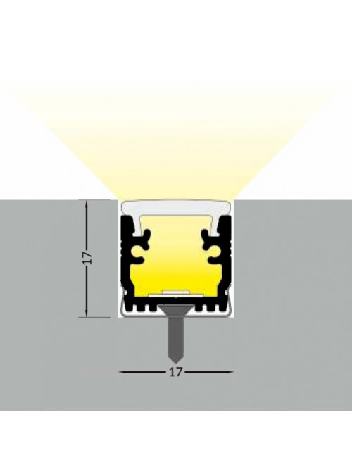 Profil LED de pardoseală FLOOR12, aluminiu anodizat, lungime 2m