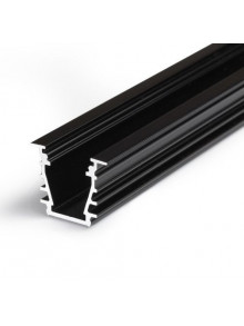 Profil LED încastrat DEEP 10, negru, lungime 2m
