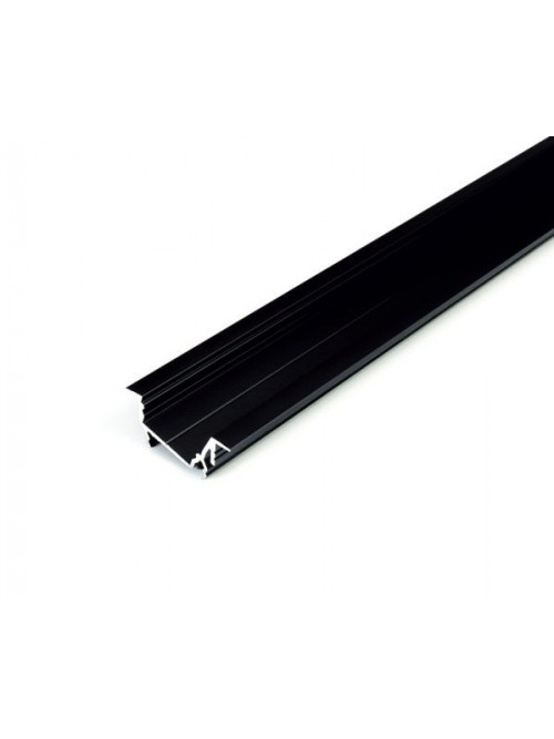 Profil LED încastrat DIAGONAL 14, negru, lungime 2m