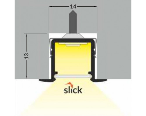 Profil LED încastrat SMART IN 10, alb, lungime 1m