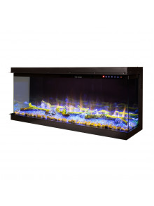 Встраиваемый 3D электрокамин Haiti 33, 567x835x317 mm, 1500W, больше 100 цветовых сочетаний, Термостат, Дрова и кристаллы