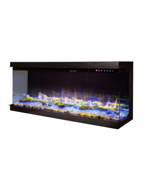 Встраиваемый 3D электрокамин Haiti 33, 567x835x317 mm, 1500W, больше 100 цветовых сочетаний, Термостат, Дрова и кристаллы