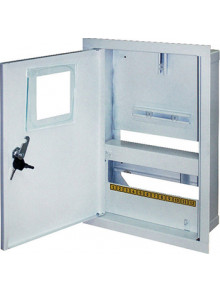Шкаф e.mbox.stand.w.f1.12.z металлический, под 1-ф счетчик, 12 мод.,встраиваемый, с замком