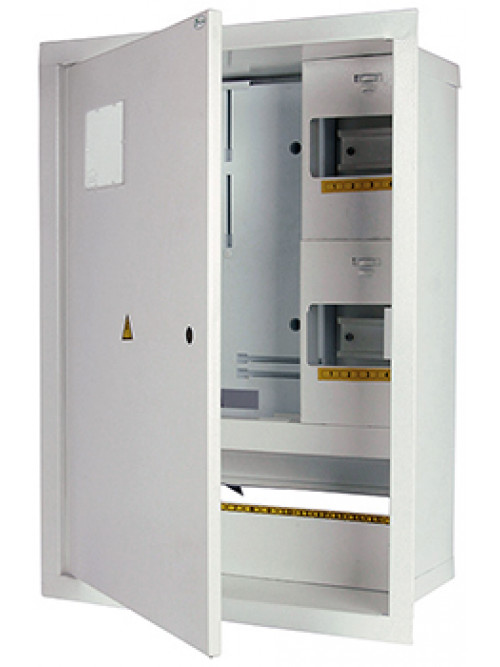 Шкаф e.mbox.stand.w.f3.24.z металлический, под 3-ф. счетчик, 24 мод., встраиваемый, с замком