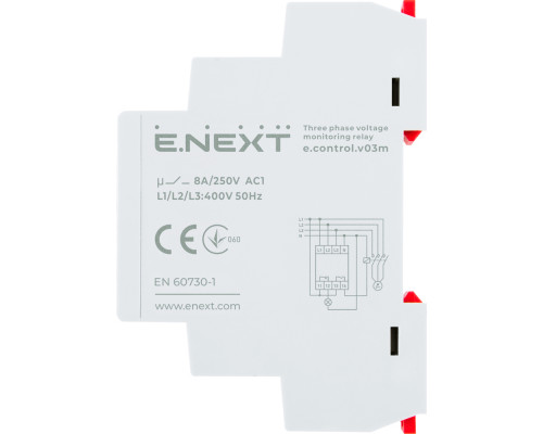 Реле контроля напряжения трехфазное e.control.v03m