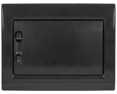 Корпус пластиковый на  8 модулей e.plbox.pro.w.08b.black встроенный, черный с непрозрачными дверями  IP40