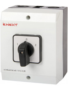 Пакетный переключатель в корпусе e.industrial.sb.1-0-2.3.20, 3р, 20А (1-0-2)