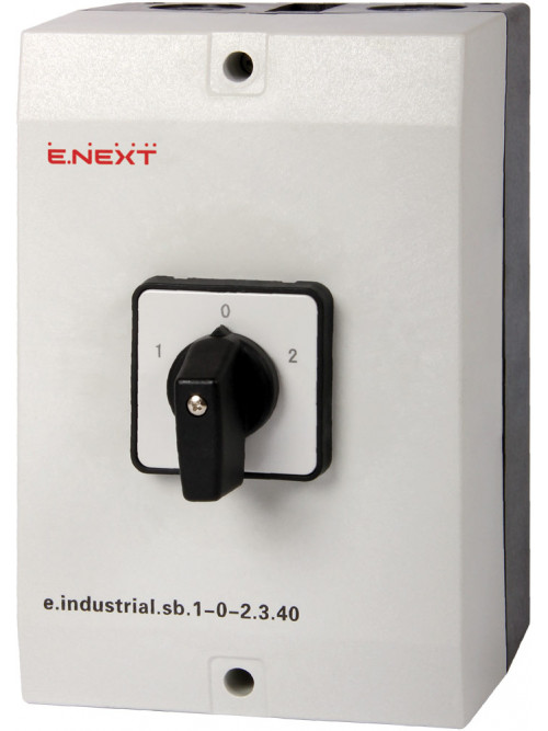 Пакетный переключатель в корпусе e.industrial.sb.1-0-2.3.40, 3р, 40А (1-0-2)