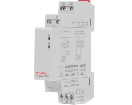 Импульсное  реле e.control.i01, 10A, 230V