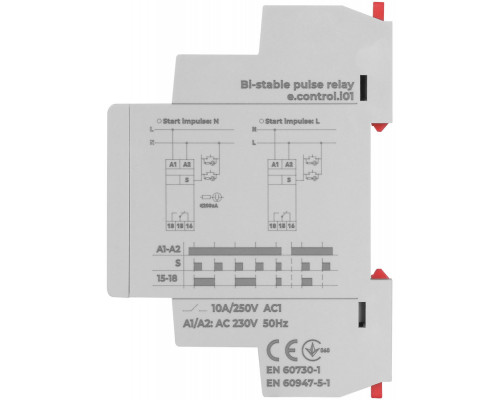 Импульсное  реле e.control.i01, 10A, 230V