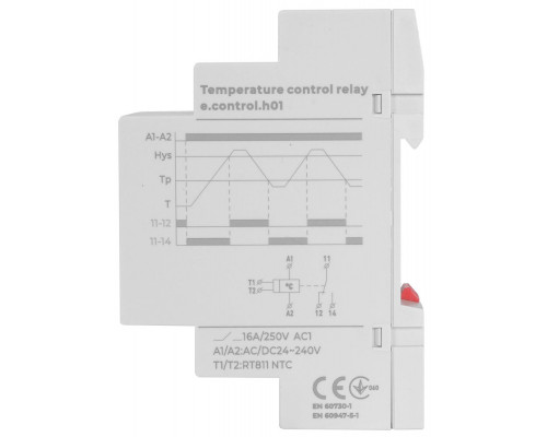 Реле контроля температуры  e.control.h01, 16A, АС/DC 24-240, -5…+40 °С