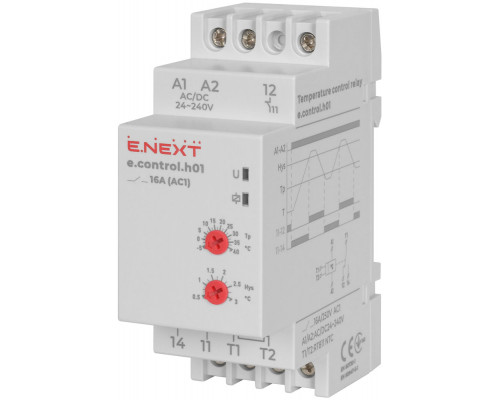 Реле контроля температуры  e.control.h01, 16A, АС/DC 24-240, -5…+40 °С