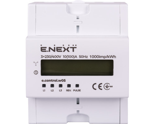 Счетчик эл. трехфазный e.control.w05 5(100)A класс точности 1.0