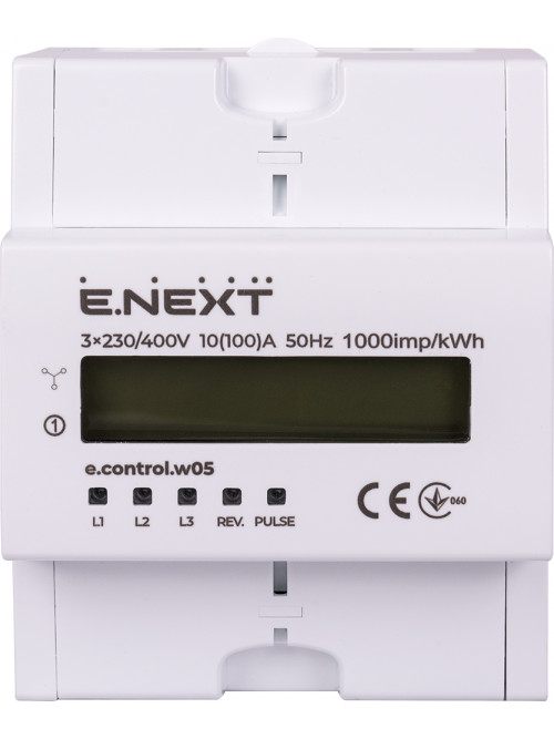 Счетчик эл. трехфазный e.control.w05 5(100)A класс точности 1.0