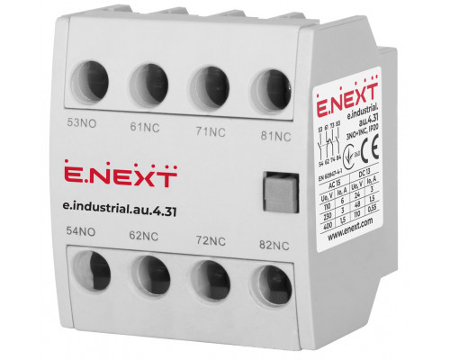 Контакт дополнительный e.industrial.au.4.31, 3no+1nc