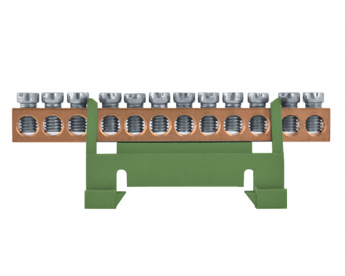 Шина нулевая e.bs.stand.1.12  12 отв. ЗЕЛЕНАЯ