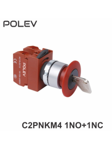 2PNKM4 1NO+1NC,Кнопка с фиксацией