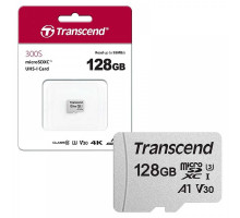 Карта памяти MicroSD Transcend TS128GUSD300S, 128Gb, Class 10 UHS-I (U3), (R/W:95/45MB/s)