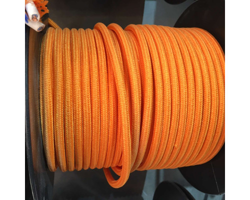 Fir textil retro vintage rotund 2×0,75 orange deschis Italia
