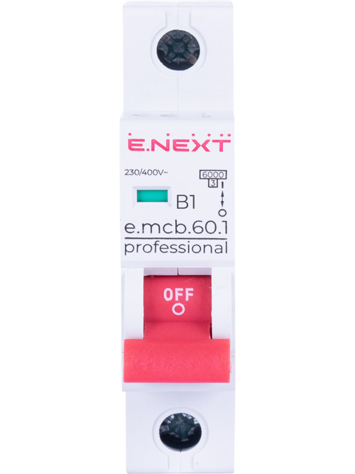 Модульный автоматический выключатель e.mcb.pro.60.1.B 1 new, 1р, 1А, В, 6кА, new