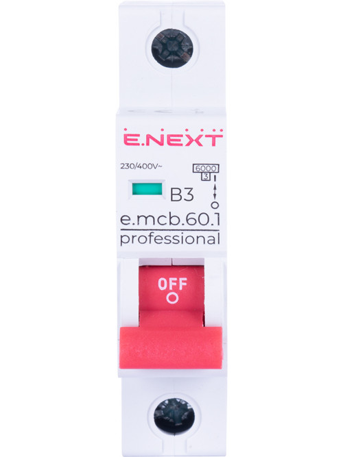 Модульный автоматический выключатель e.mcb.pro.60.1.B 3 new, 1р, 3А, В, 6кА, new
