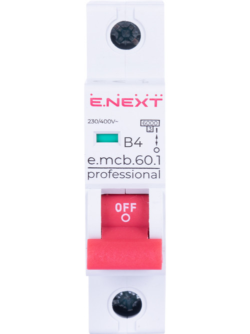 Модульный автоматический выключатель e.mcb.pro.60.1.B 4 new, 1р, 4А, В, 6кА, new