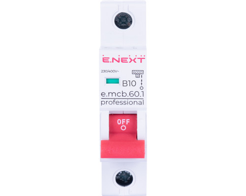 Модульный автоматический выключатель e.mcb.pro.60.1.B 10 new, 1р, 10А, В, 6кА, new