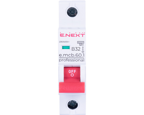 Модульный автоматический выключатель e.mcb.pro.60.1.B 32 new, 1р, 32А, В, 6кА, new